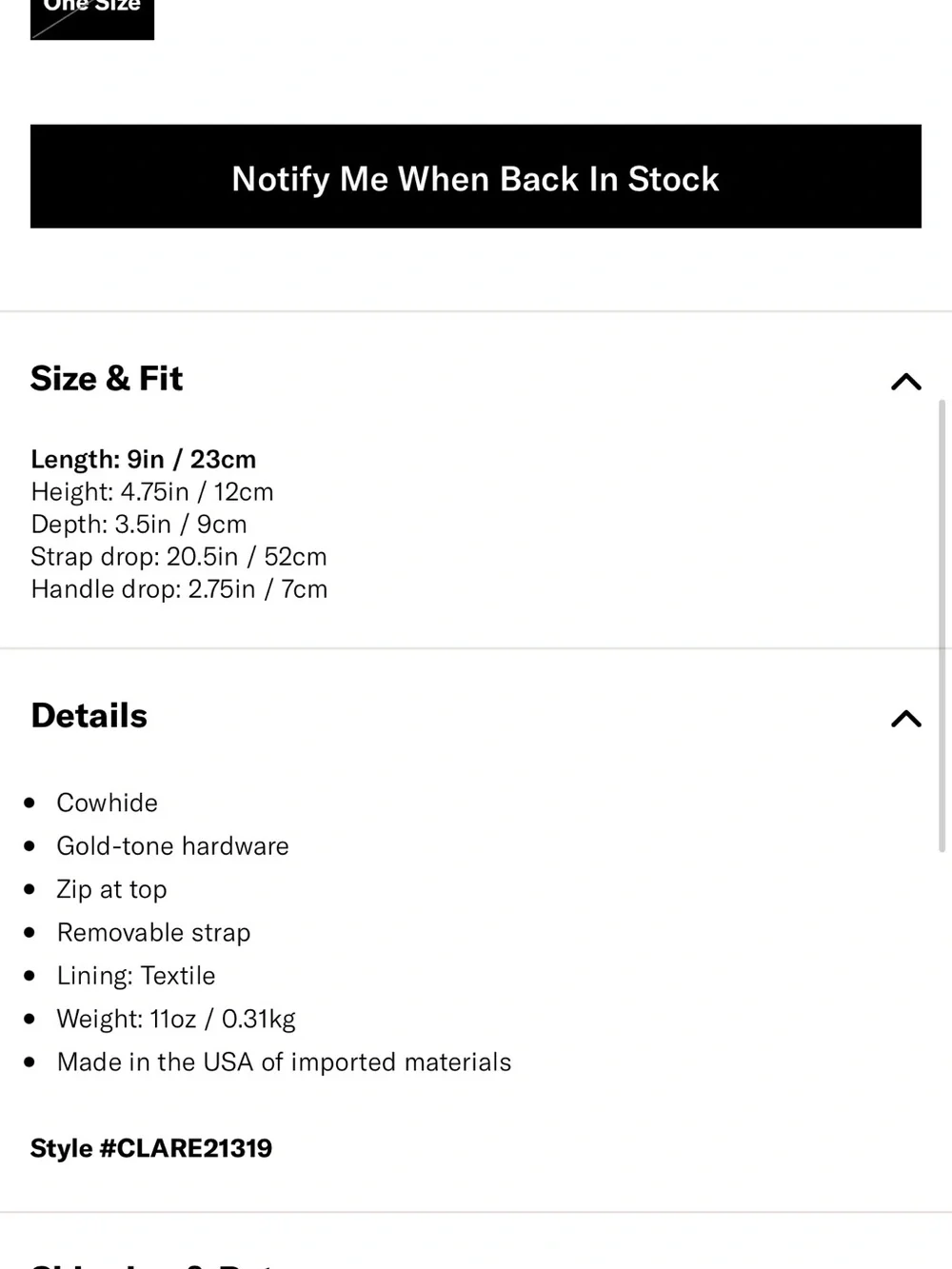 Clare V. size fit